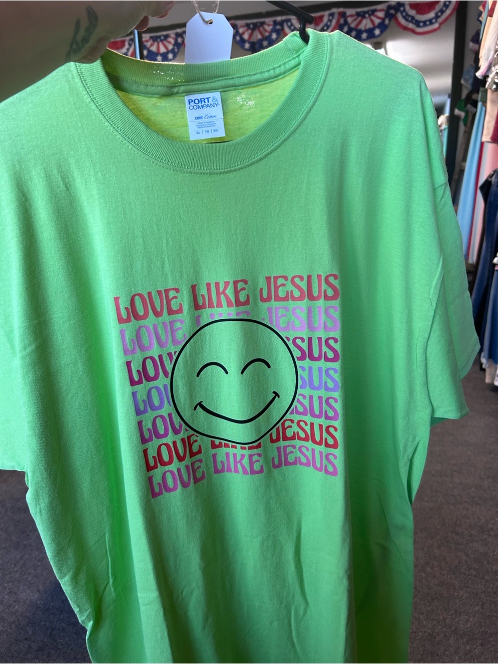 Women’s Lime 'Love Like Jesus' Short Sleeve Tee